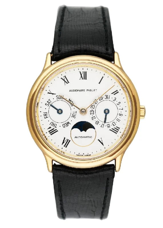 Men's Audemars Piguet Mechanical Movement Design Watches-Audemars Piguet Moon Phase 18K Yellow Gold Mens Watch
