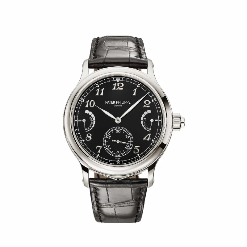 Men's Patek Philippe Watches with Dual Time Zones-Patek Philippe Grand Complications 6301P-001 Grande Sonnerie Platinum