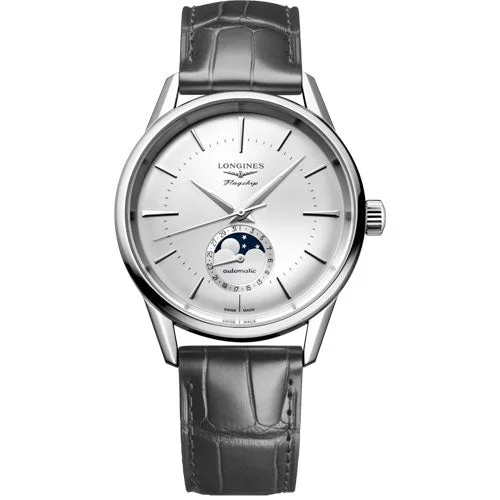 Women's Pilot Watches with Rectangular Case Shape-Longines Flagship Heritage Sunray Silver Dial Unisex 38.5mm