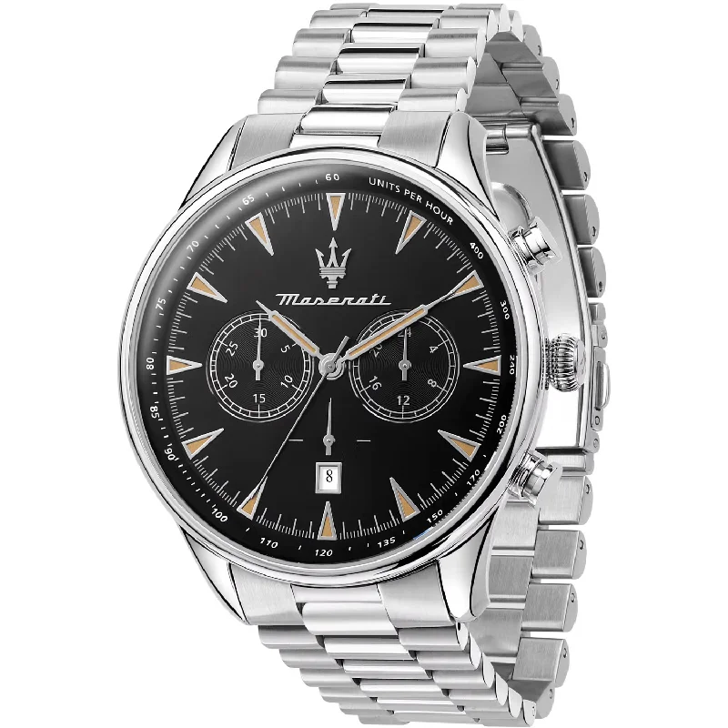 Men's British Made Design Dress Watches for Heritage Brands-Maserati Tradizione Black Men's Watch R8873646004
