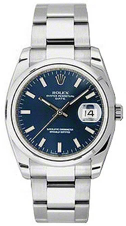 Blue dial index hour markers