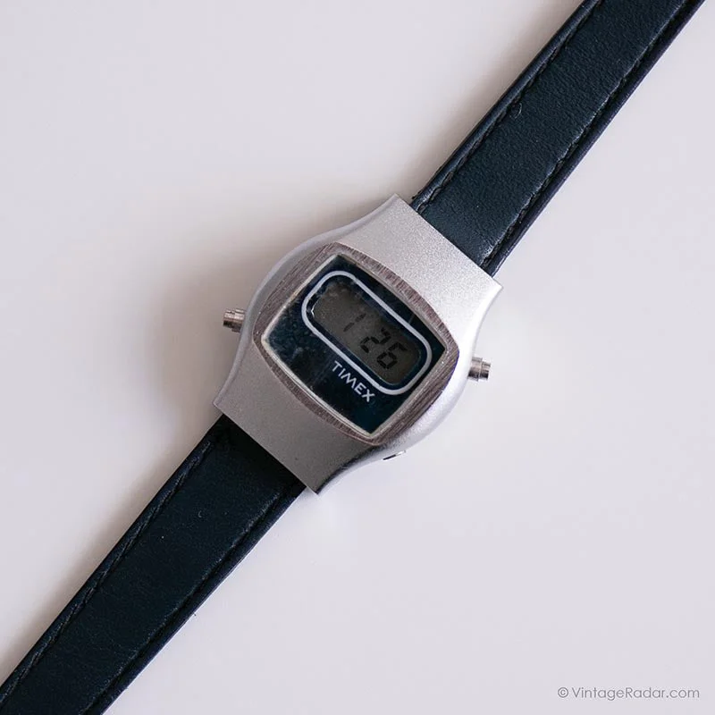 Women's Pilot Watches with Leather Straps-Vintage Small Digital Timex Watch | Retro Casual Watch for Women