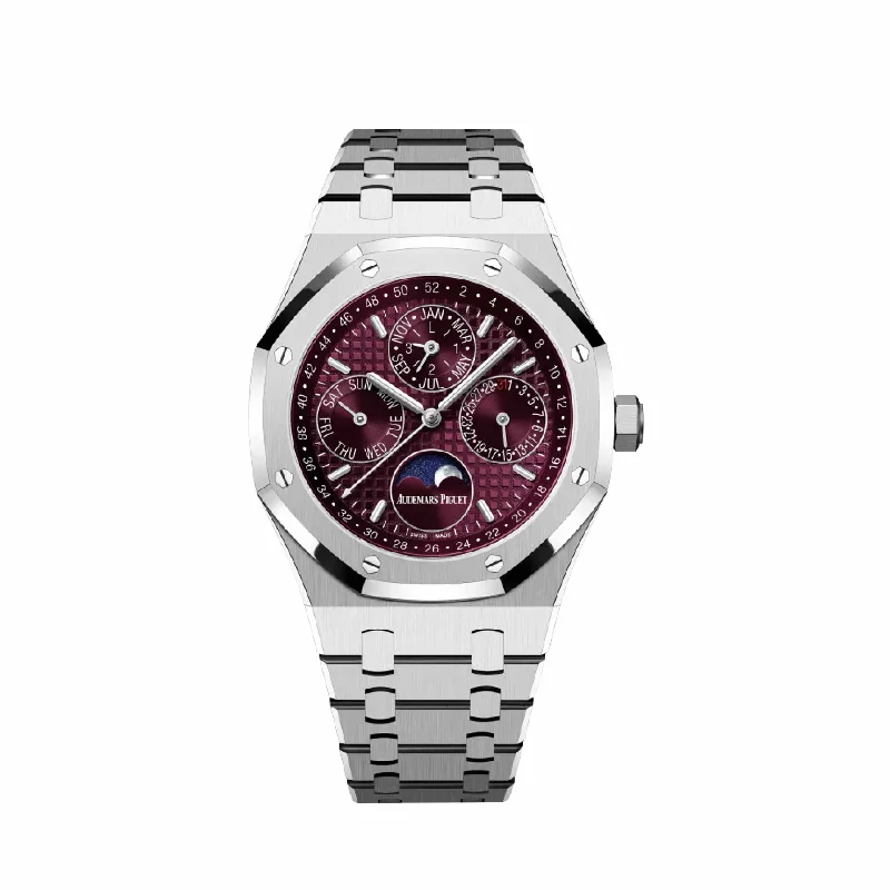 Men's Audemars Piguet German Made Watches-Audemars Piguet Royal Oak Perpetual Calendar 26574BC.OO.1220BC.01 'Special Edition' White Gold Burgundy Dial
