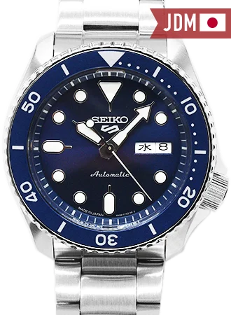Men's Seiko Tonneau Case Style Watches-Seiko 5 Sports “Sports Style” Blue Ref. SBSA001