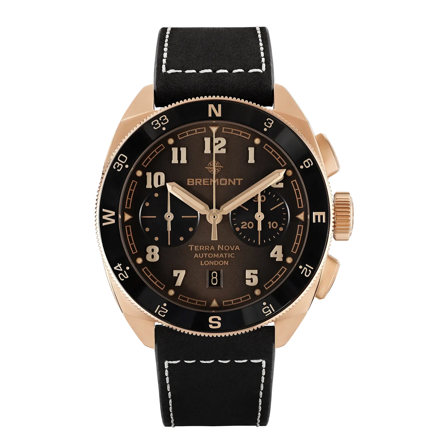 Men's Military Watches for Customs Enforcement-Terra Nova 42.5 Chronograph, Rose Gold