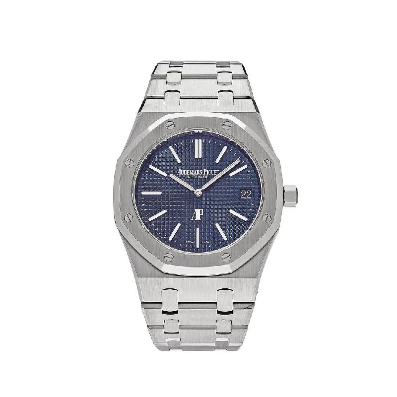 Men's Audemars Piguet Holiday Season Style Watches-Audemars Piguet Royal Oak 15202ST.OO.1240ST.01 'Jumbo' Extra-Thin Stainless Steel Blue Dial