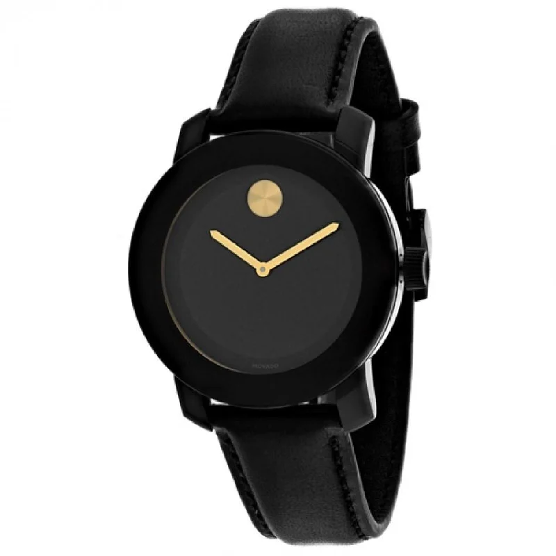 Men's Chronograph Watches with Anniversary Edition-Movado Men's 3600527 Bold Black Leather Watch