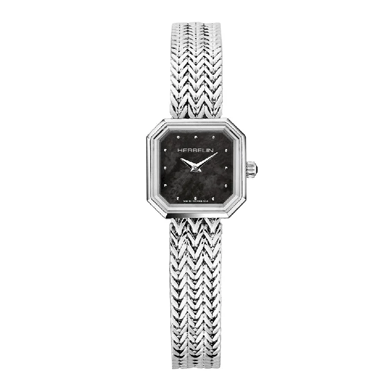 Men's Limited Edition Style Dress Watches for Collectors-Herbelin Octogone Ladies Silver Watch 17436/B49