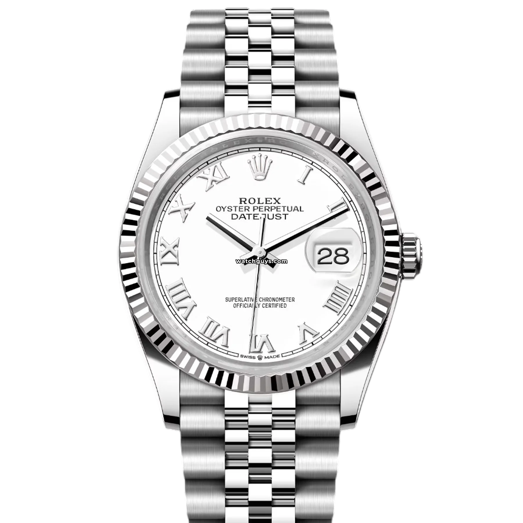 Women's Rolex Formal Event Watches-Rolex Datejust 126234 White Roman Dial