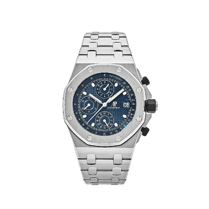 Men's Audemars Piguet Unique Shape Watches-Audemars Piguet Royal Oak Offshore 26238ST.OO.2000ST.01 Chronograph Stainless Steel Blue Dial