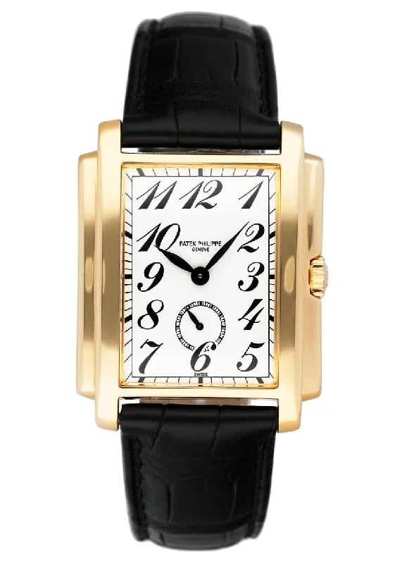 Men's Patek Philippe Nautilus Watches-Patek Philippe Gondolo 5024J White Dial Mens Watch Box Papers