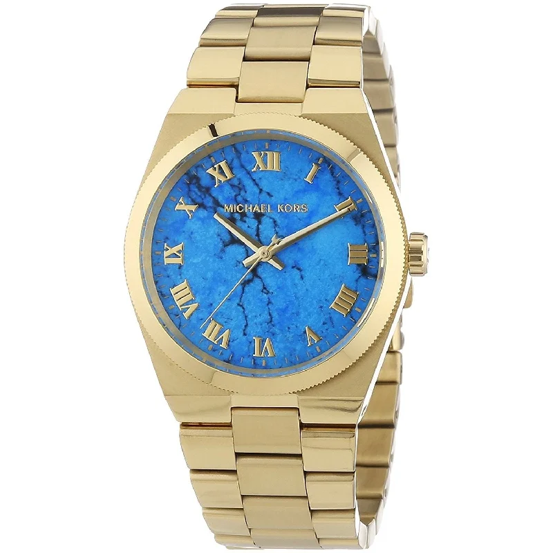 Women's Chronograph Watches with Classic Design-Michael Kors Women's MK5894 Channing Gold-Tone Stainless Steel Watch