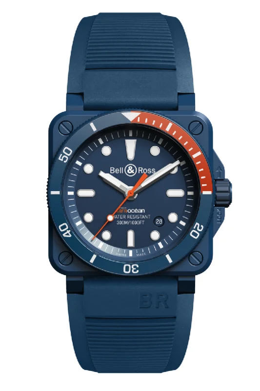 Men's Special Edition Style Dress Watches for Charity Events-Bell & Ross BR03-92 Diver Tara Limited Edition BR0392-D-TR-CE/SRB