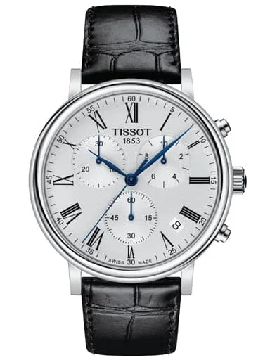 Men's Chronograph Watches with Dual Time Zones-Tissot Carson Premium Chronograph T122.417.16.033.00