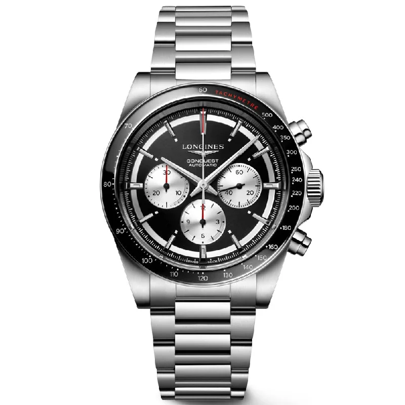 Women's Chronograph Watches with Advanced Navigation-Longines Conquest 42mm Back Dial Automatic Chronograph Gents Watch L3.835.4.52.6