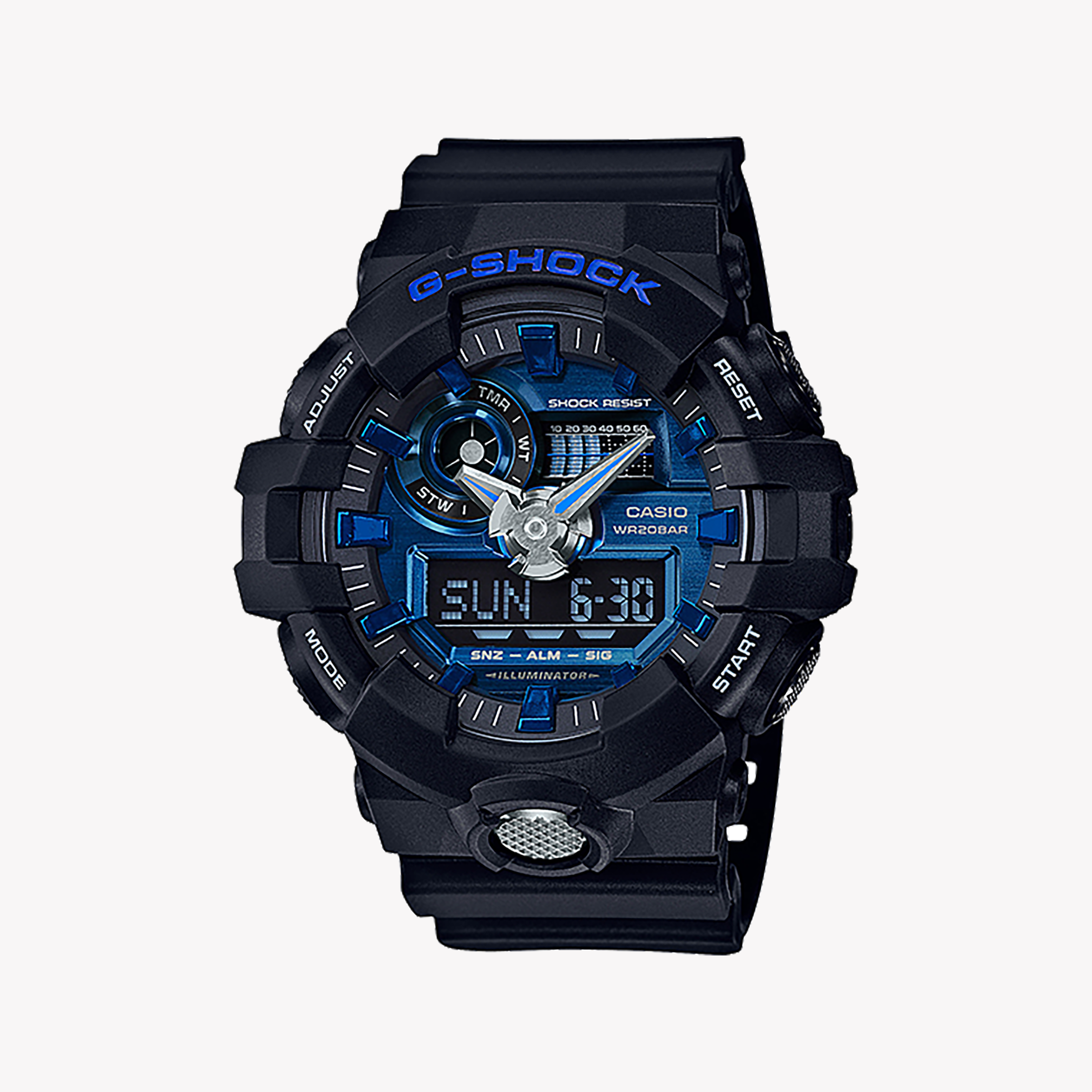 Men's Digital Watches with UV Sensor-CASIO G-SHOCK GA710-1A2 BOLD COMMANDER - MEN'S RUGGED TIMEPIECE WITH VIBRANT DIGITAL DIAL