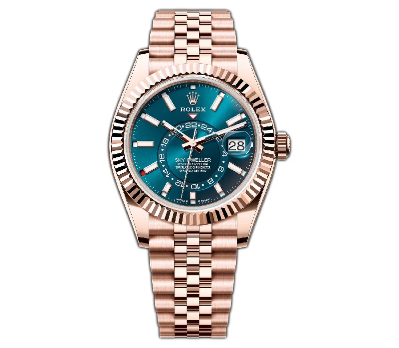 men's Rolex watches with meteorite dial -​42mm Blue-Green Dial 18k Rose Gold Jubilee