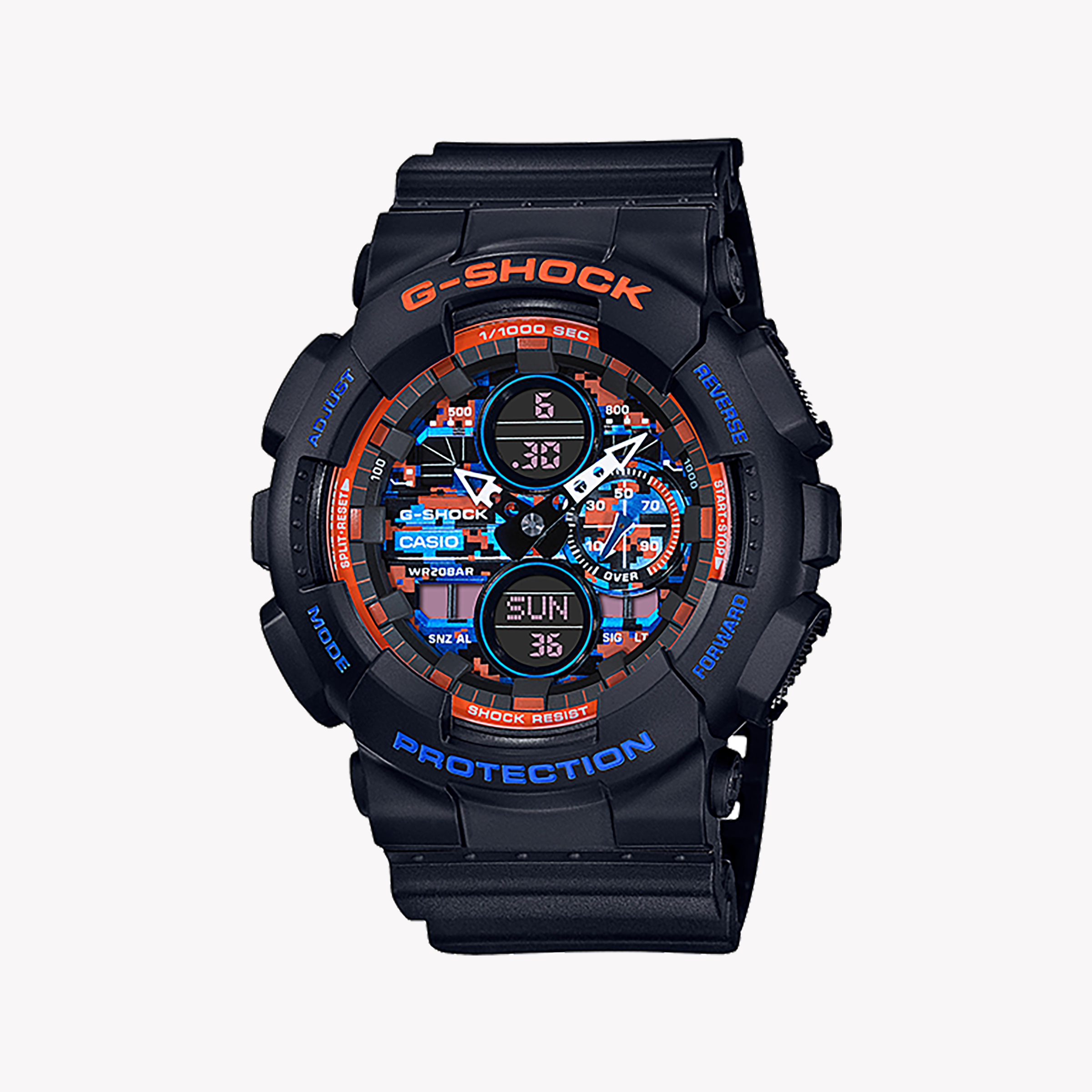 Men's Digital Watches for Adventure Seekers-GA-140CT-1ADR G-SHOCK - DARK BLUE RUGGED ELEGANCE FOR ACTIVE MEN