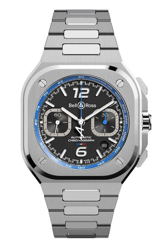 Men's Customized Dress Watches with Personalized Messages-Bell & Ross BR05 Chrono A523 Steel Limited Edition BR05C-A523-ST/SST