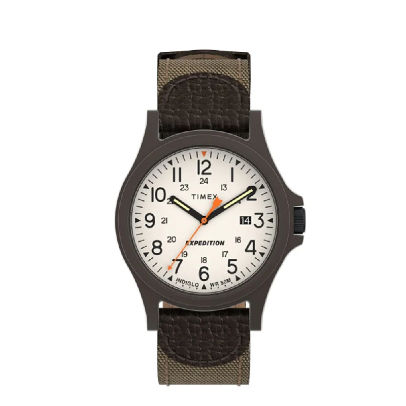 Men's Military Watches with Sculpture Gardens-Acadia Date 40mm Fabric Band