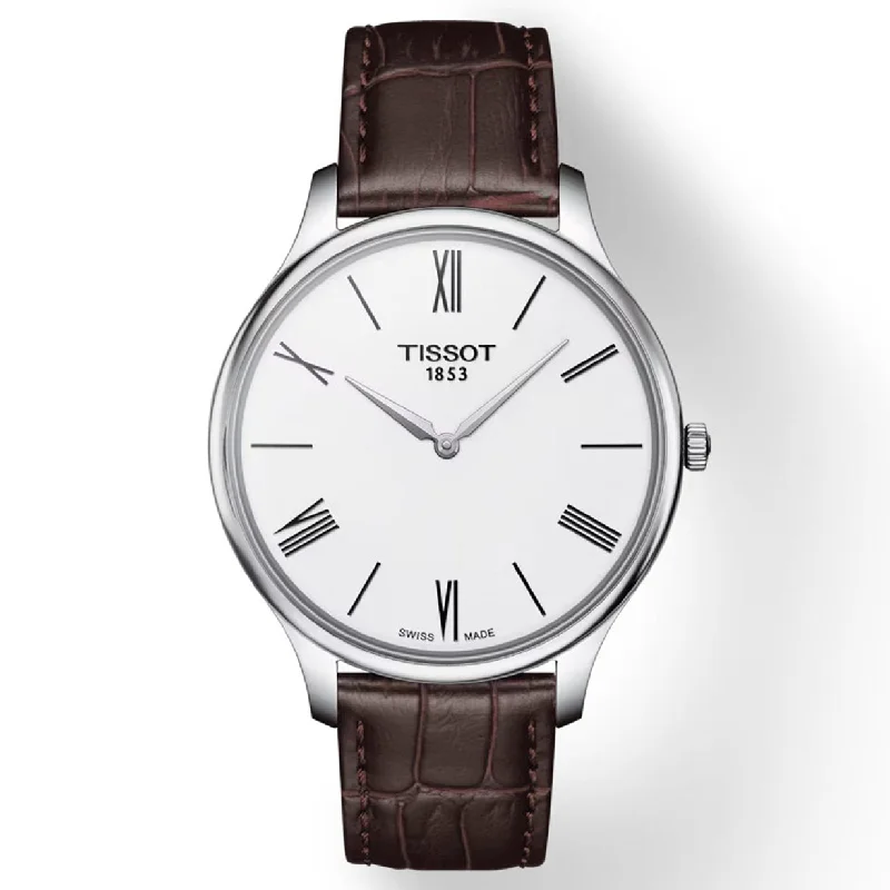 Women's Heritage Watches for Humidity Monitoring-Tissot T-Classic White Dial Men 39mm