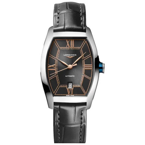 Women's Pilot Watches with Japanese Made Reliability-Longines Longines Evidenza Anthracite Dial Women 26mm