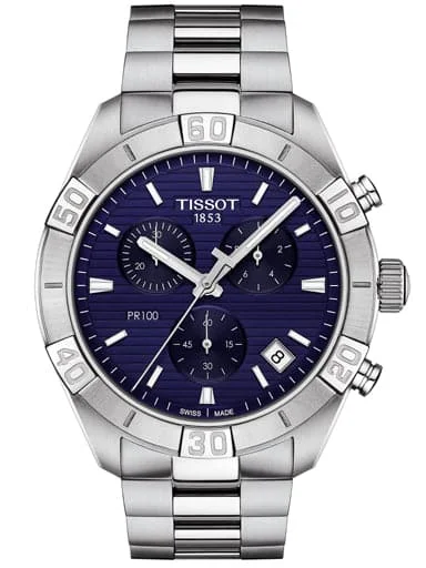 Men's Chronograph Watches with Personalized Engraving-Tissot Pr 100 Sport Gent Chronograph T101.617.11.041.00