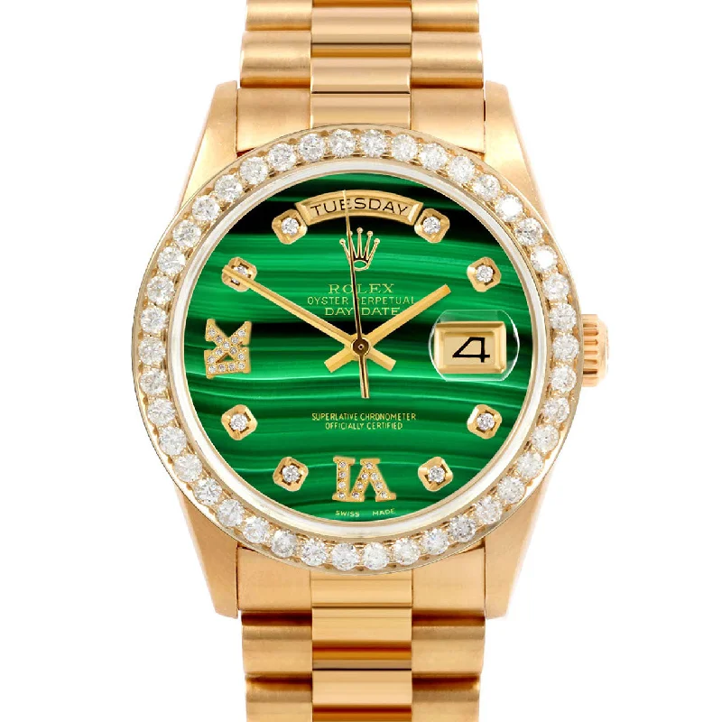 men's Rolex watches with white dials -​Rolex Day-Date 36mm | 18038-MLC-8DR69-25CT-PRS