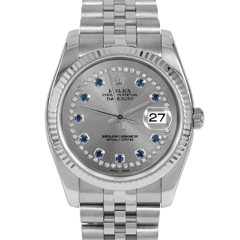 men's Rolex watches with ruby bezel -​Rolex Datejust 36mm | 116234-SLT-STRS-FLT-JBL