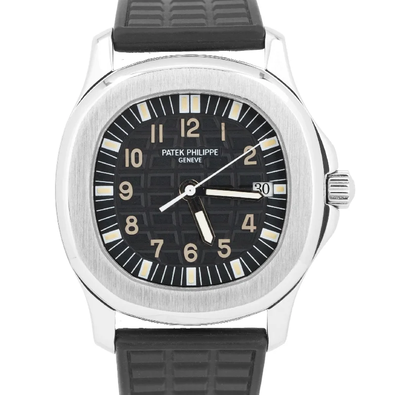 Patek Philippe Square Case Style Watches for Women-Patek Philippe Aquanaut Stainless Steel Black 36mm Rubber Quartz 5064A-001 Watch