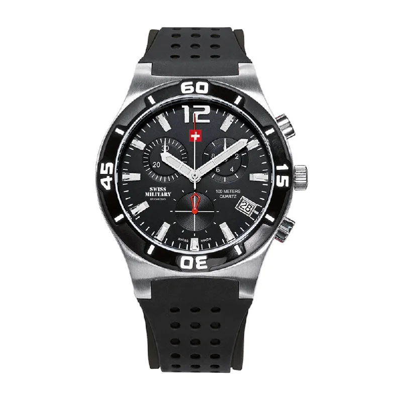 Men's Military Watches with Historical Landmarks-Quartz Chronograph Chronograph 43mm Rubber Band