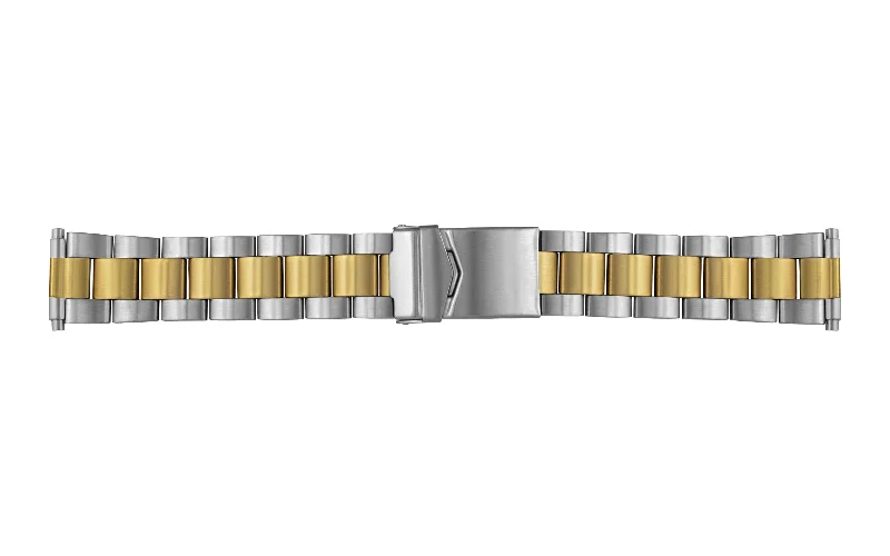 men's Rolex watches with linen dial -​Hadley-Roma Men's Two Tone Rolex Oyster® Style Straight End Metal Bracelet Watch Band