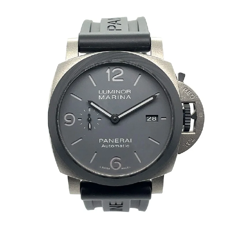 Women's Military Watches for Law Enforcement-Panerai Luminor Marina TuttoGrigio 44mm PAM01662 - Certified Pre-Owned