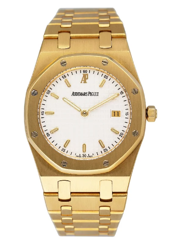 Men's Audemars Piguet Tonneau Case Watches-Audemars Piguet Royal Oak 56175BA White Dial 18K Yellow Gold Watch