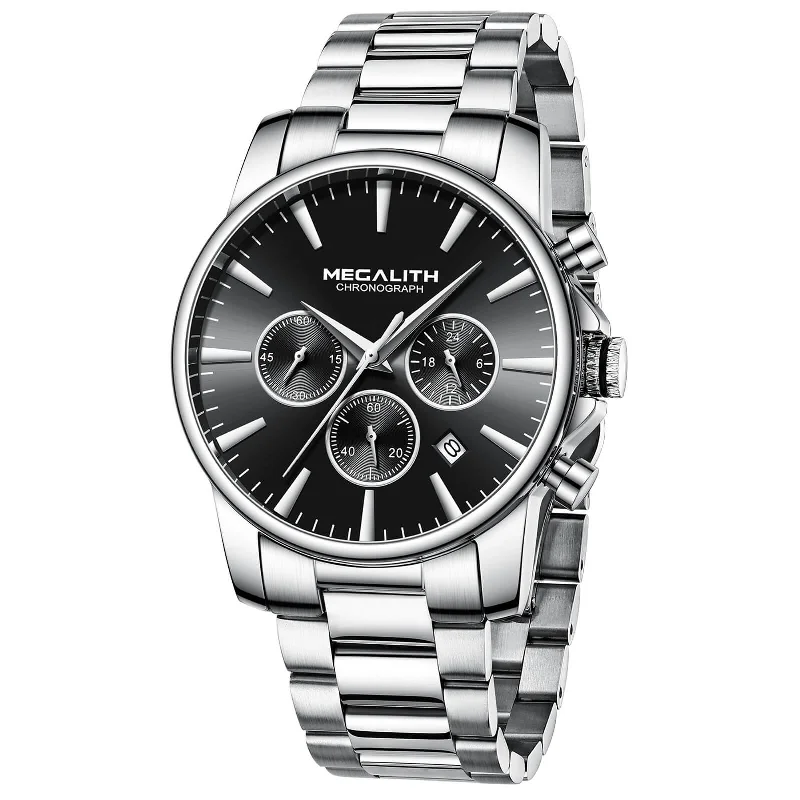 Men's Chronograph Watches with Luxury Materials-Chronograph Watch | Stainless Steel Band | 8264M