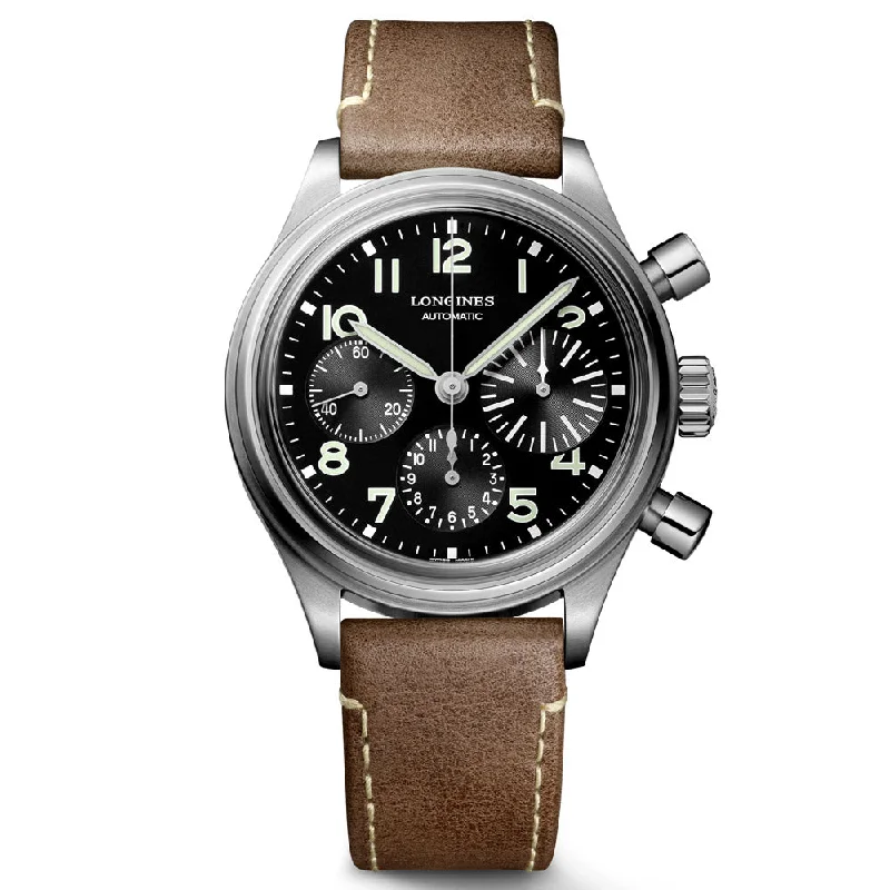 Women's Chronograph Watches for Adventure Seekers-Longines Avigation BigEye 41mm Black Dial Automatic Chronograph Gents Watch L2.816.4.53.2