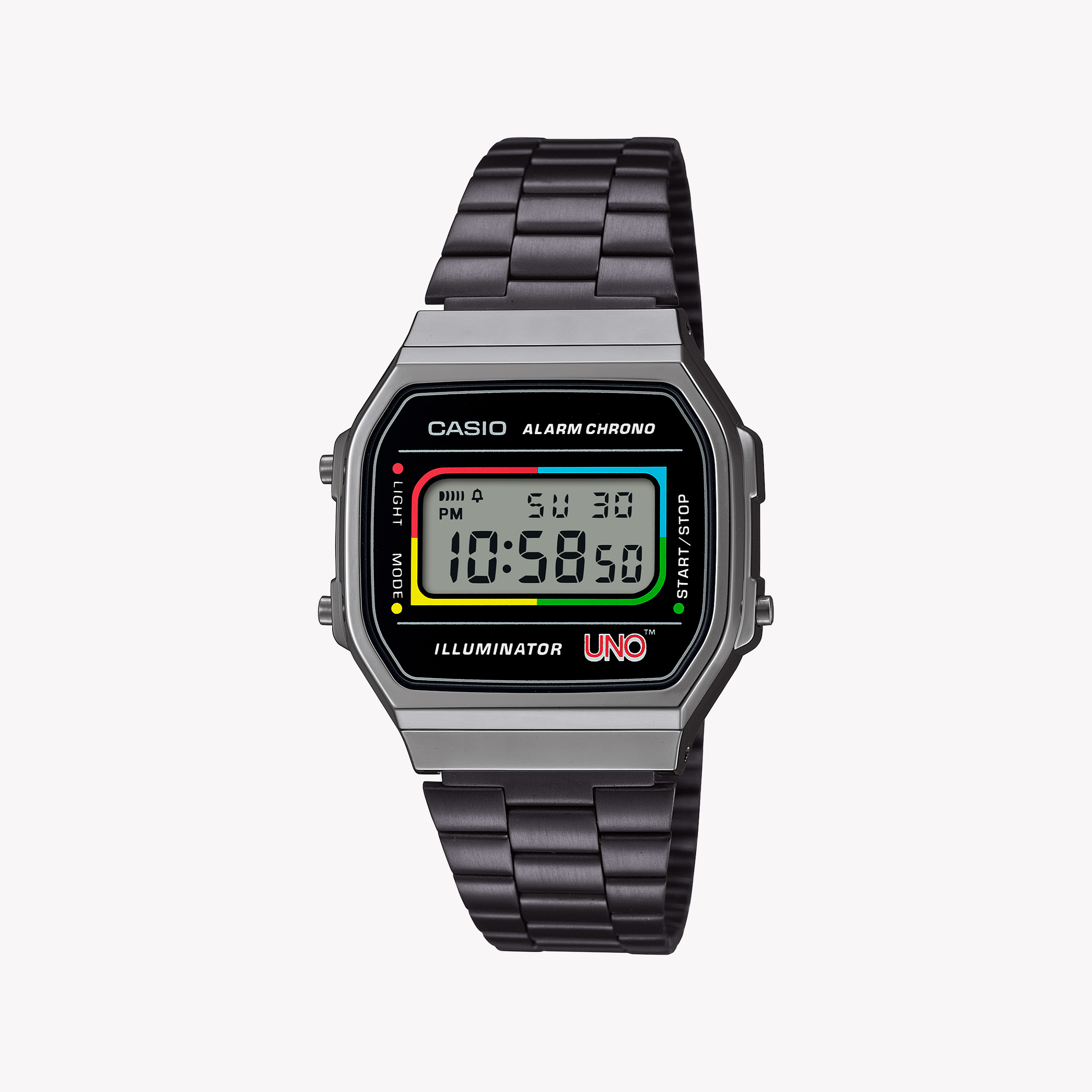 Digital Watches for Men with Hygrometer Feature-Casio Unisex Gray Resin, Stainless Steel | A168WEUC-1ADR