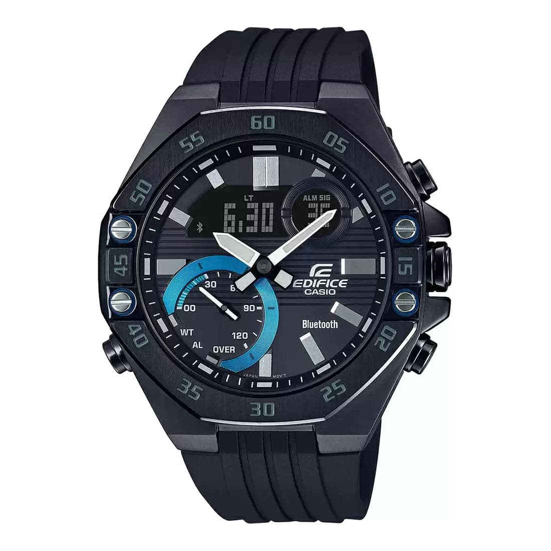 Men's Chronograph Watches with Day Date Complication-Casio-Edifice-Ecb-10Pb-1Adf-(Ed496)-Bluetooth-Connect-Mens-Watch