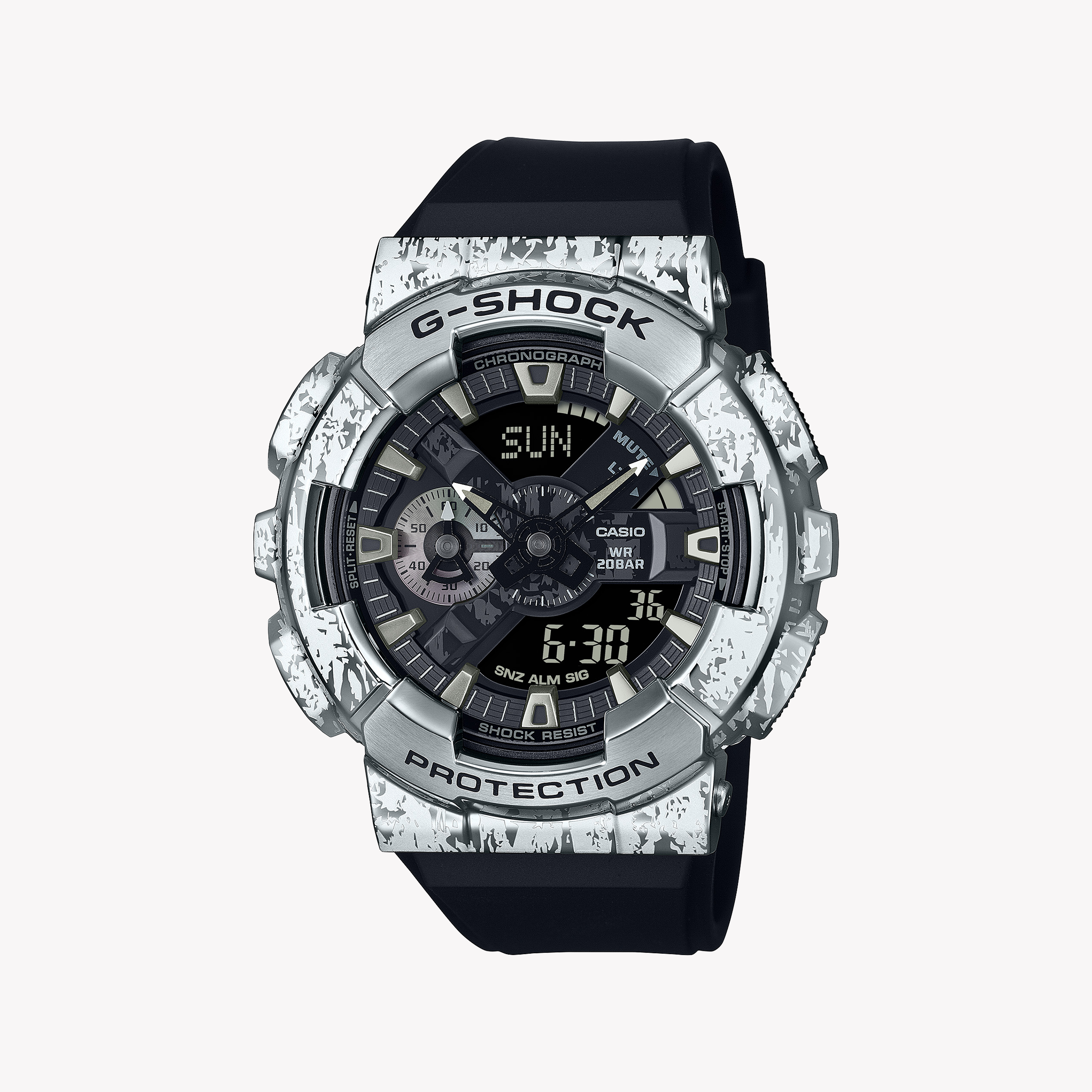 Men's Digital Watches for Weather Monitoring-CASIO G-SHOCK GM-110GC-1ADR - BOLD ELEGANCE IN TOUGHNESS Men's Watch with Stainless Steel Case and Black Resin Band