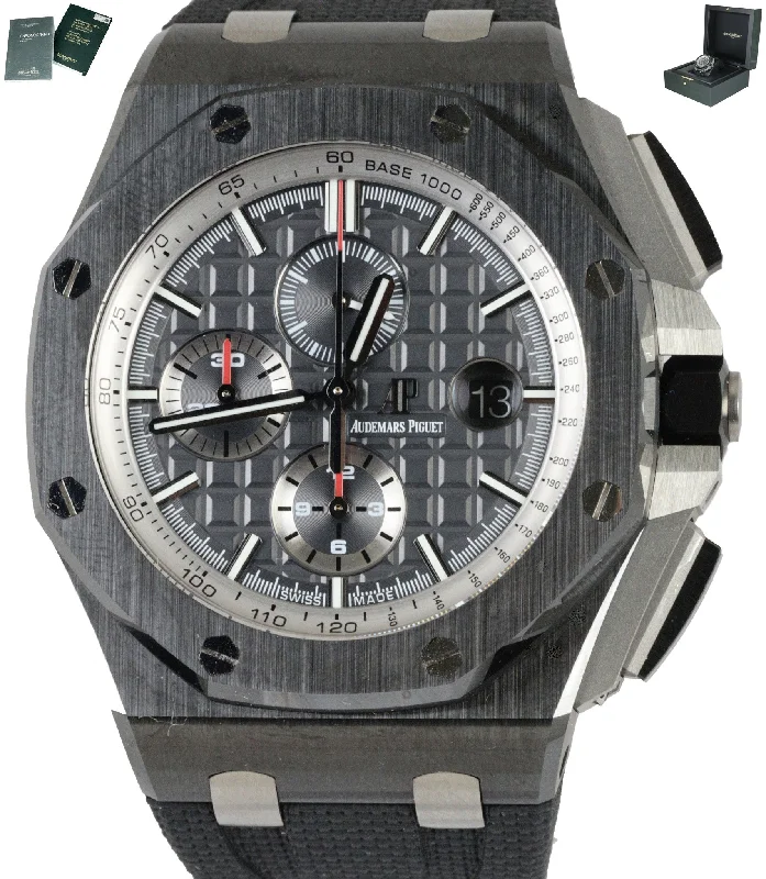 Audemars Piguet Birthday Design Watches for Women-MINT Audemars Piguet AP Royal Oak Offshore Grey 44mm Black Ceramic Watch 26405
