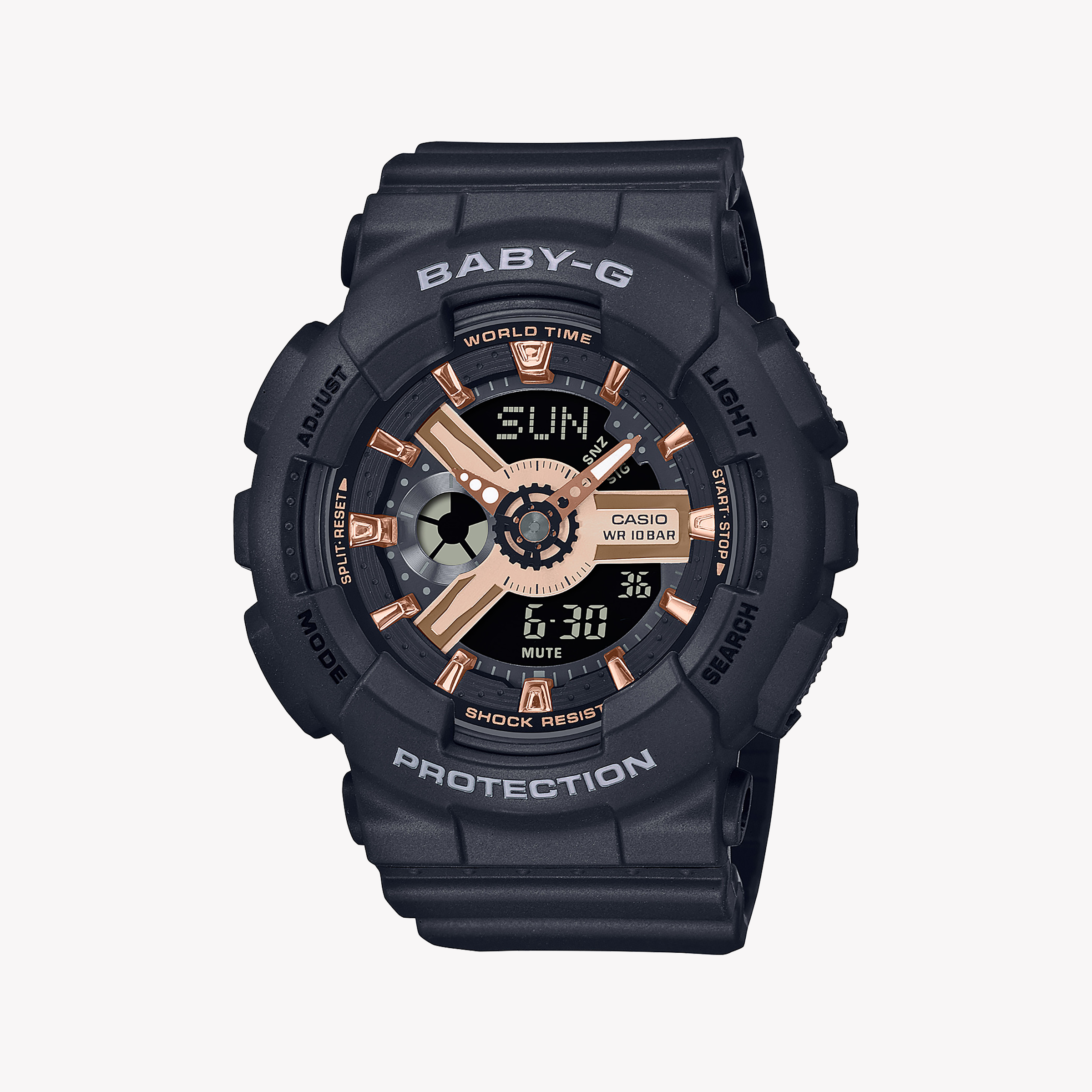 Men's Digital Watches for Special Occasions-BABY-G Women's Black Resin Watch, Digital Dial | BA-110XRG-1ADR