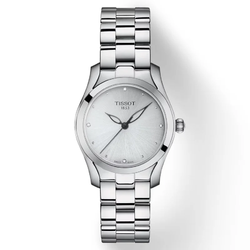 Women's Heritage Watches for High-End Collectors-Tissot T-Lady T-Wave Silver Dial Women 30mm