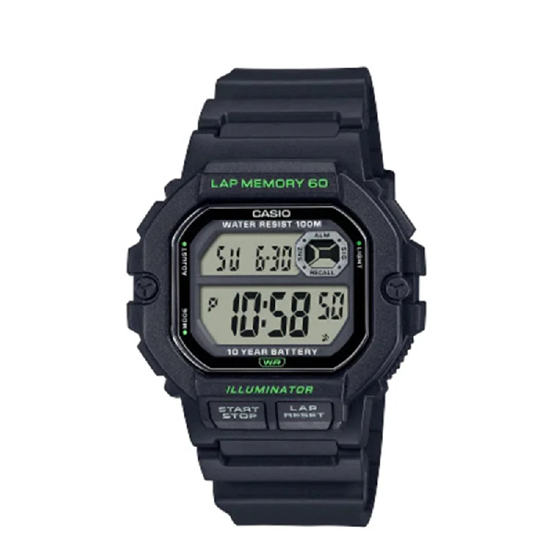 Men's Digital Watches with Laser Engraving-Casio Sports Digital Digital 44.5mm Resin Band