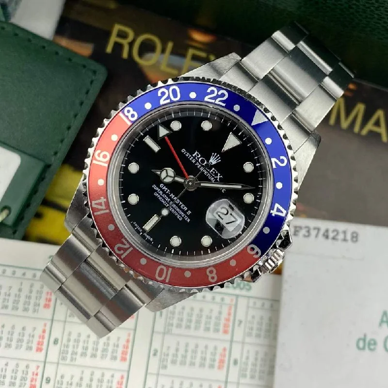 Women's Rolex Engagement Watches for Proposal-Rolex GMT Master II 16710 Pepsi (2004)