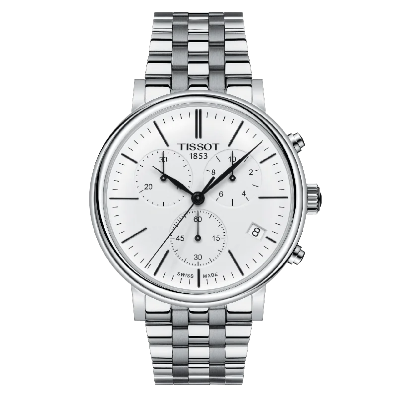 Men's Chronograph Watches for Navigation Instruments-Tissot Carson Premium Chronograph White Dial Men'S Watch