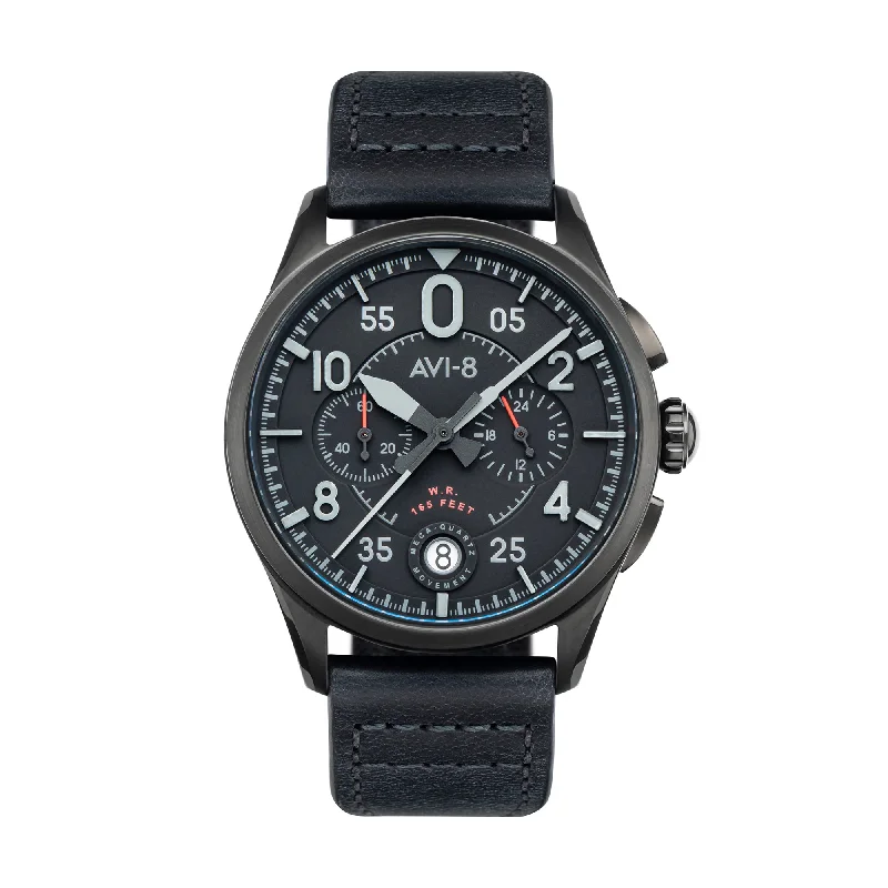 Men's Chronograph Watches for Aviation-Spitfire Lock Chronograph Slate Black AV-4089-03
