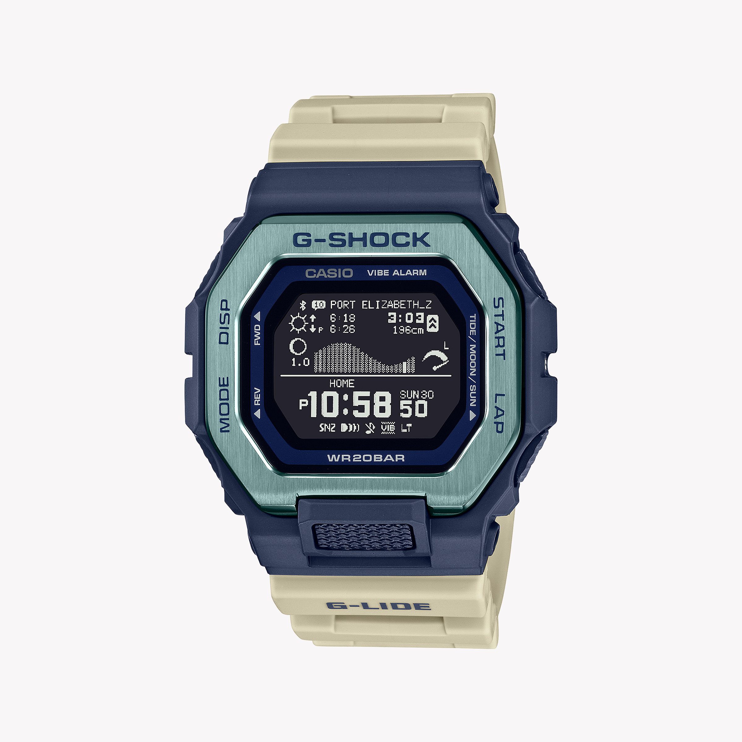 Men's Digital Watches with Morse Code Feature-GBX-100TT-2DR G-SHOCK - ADVENTURE-READY MEN'S WATCH WITH BLUE CASE & WHITE BAND