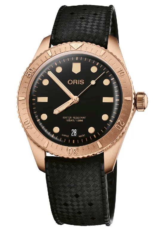 Men's High-End Style Dress Watches for Exclusive Brands-Oris Divers Sixty-Five Bronze 01 733 7771 3154-07 4 19 18BR