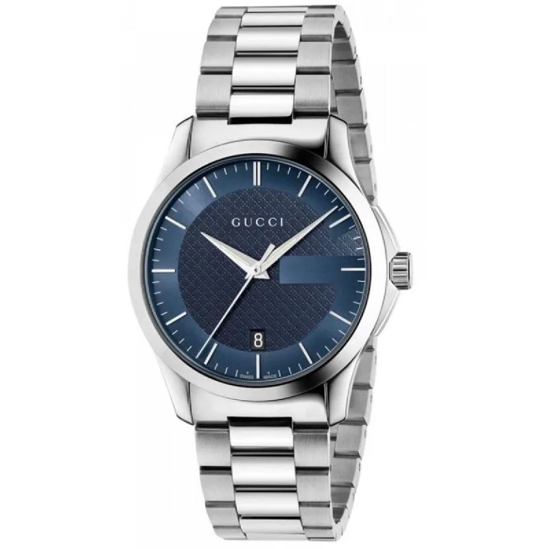 Men's Chronograph Watches for Emergency Signaling-Gucci Men's YA126440 G-Timeless Stainless Steel Watch