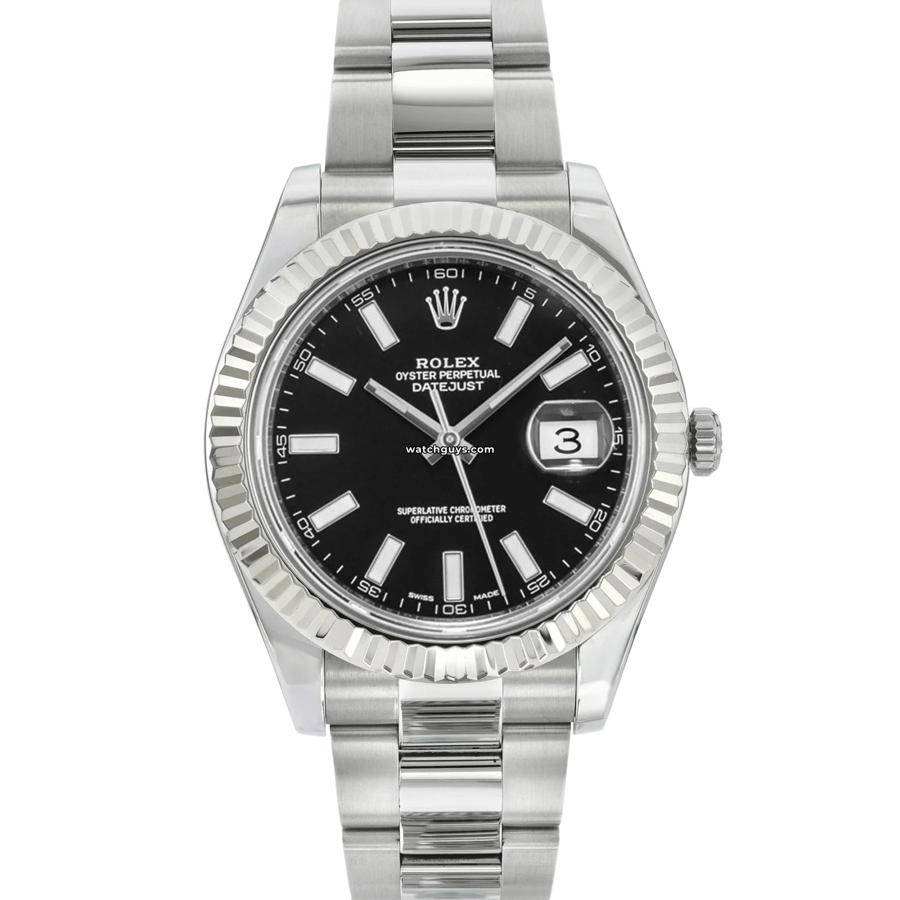 Women's Rolex Kinetic Style Watches-Rolex Datejust 116334 Black Dial